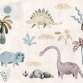 Dinosaur Oasis, Pastel Mural Wallpaper - pure wallpaper artwork