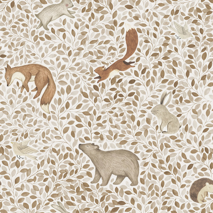 Lullaby, Beige Mural Wallpaper