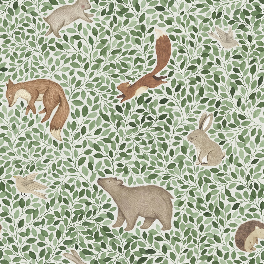 Lullaby, Green Mural Wallpaper