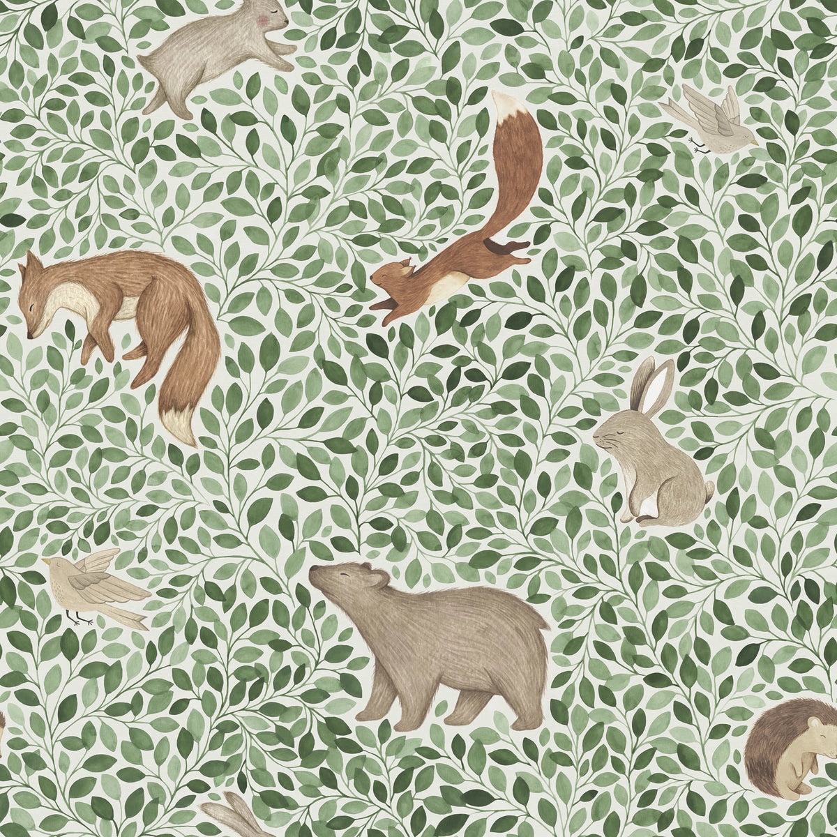 Lullaby, Green Mural Wallpaper - pure wallpaper artwork