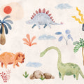 Dinosaur Oasis, Beige Mural Wallpaper - pure wallpaper artwork