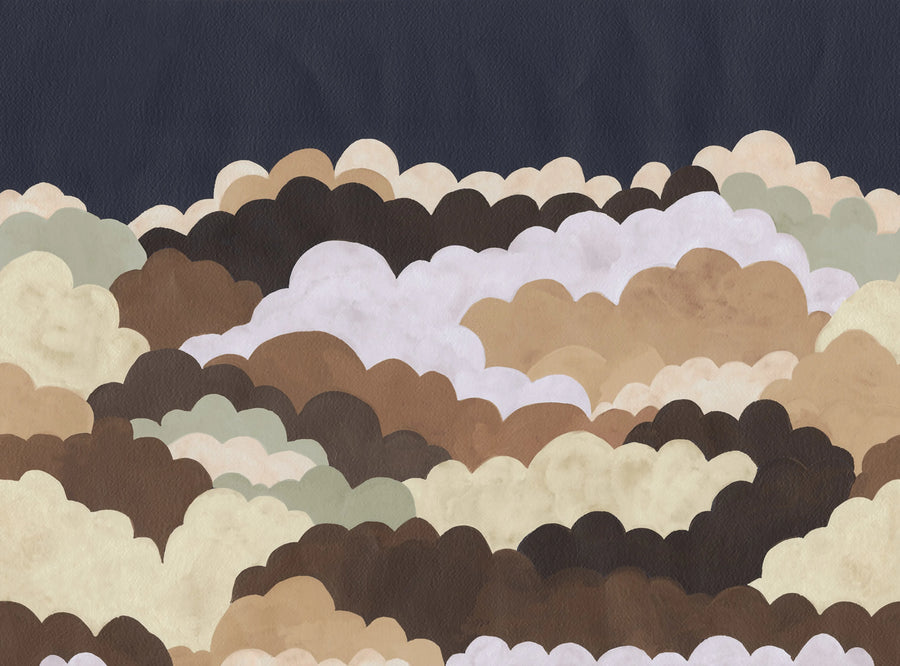 Fun Clouds, Night Mural Wallpaper