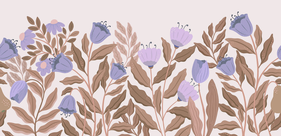 Big Blossom, Lilac Mural Wallpaper