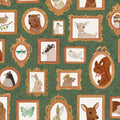 Pet Frames, Dark Green Mural Wallpaper - pure wallpaper artwork