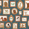 Pet Frames, Dark Blue Mural Wallpaper - pure wallpaper artwork