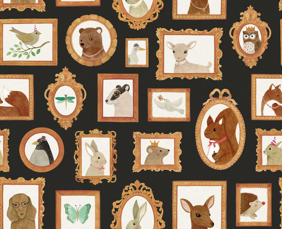 Pet Frames, Black Mural Wallpaper