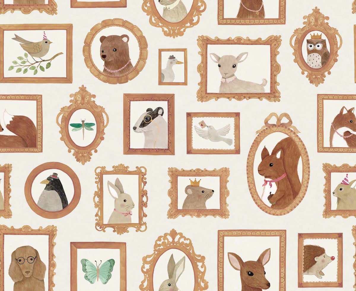 Pet Frames, Beige Mural Wallpaper - pure wallpaper artwork