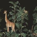 Wildlife Stroll, Black Mural Wallpaper - pure wallpaper artwork