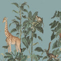 Wildlife Stroll, Blue Mural Wallpaper - pure wallpaper artwork