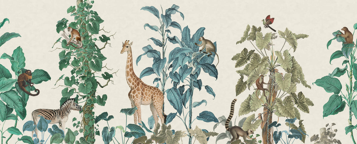 Wildlife Stroll, Multi Mural Wallpaper - pure wallpaper artwork