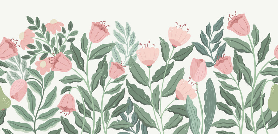 Big Blossom, Light Pink Mural Wallpaper