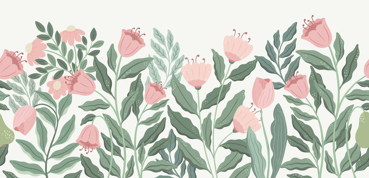 Big Blossom, Light Pink Mural Wallpaper - pure wallpaper artwork