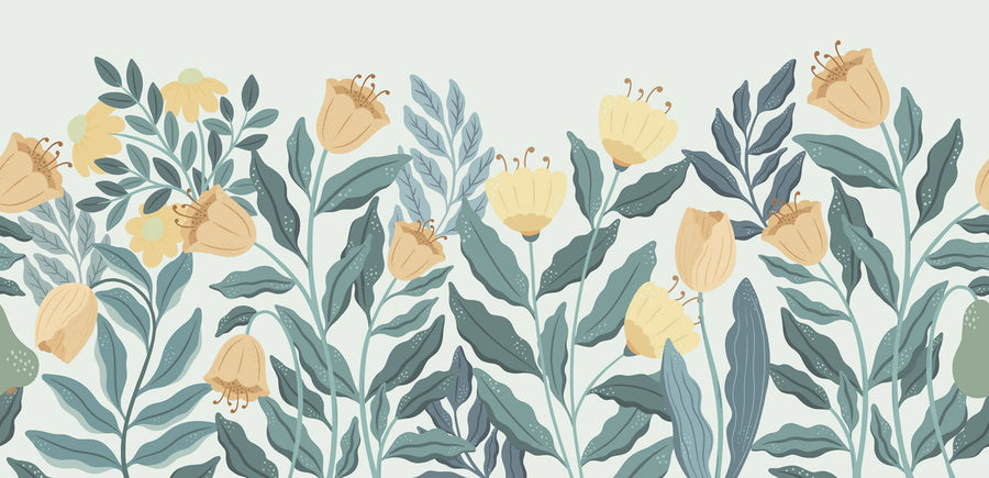 Big Blossom, Yellow Mural Wallpaper