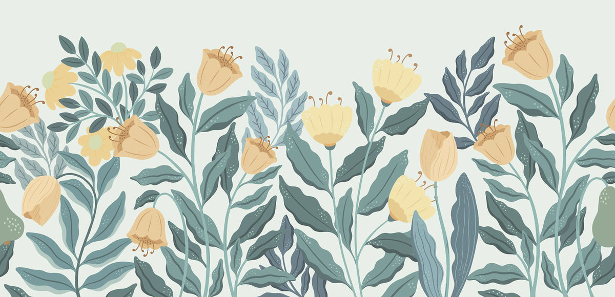 Big Blossom, Yellow Mural Wallpaper - pure wallpaper artwork