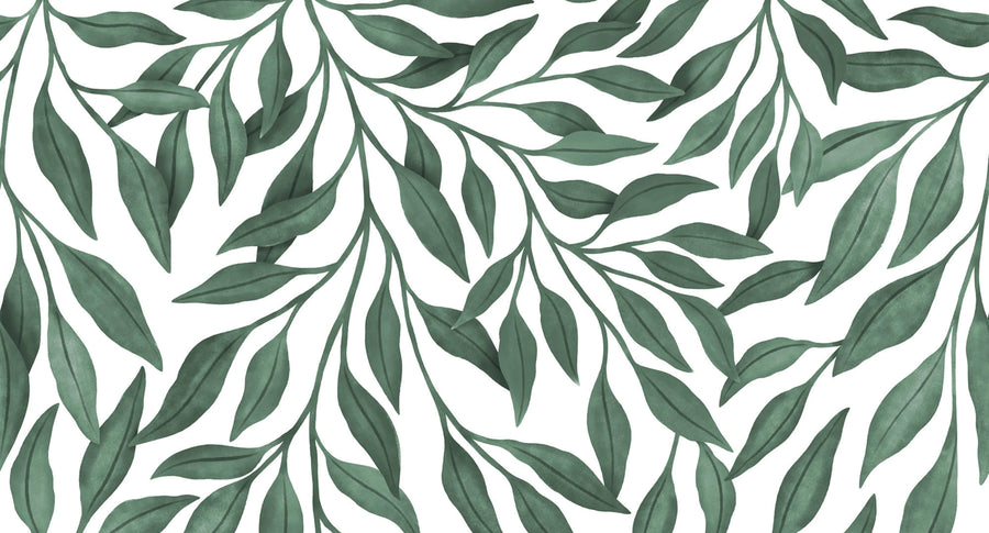 Giant Leaves, Green Mural Wallpaper