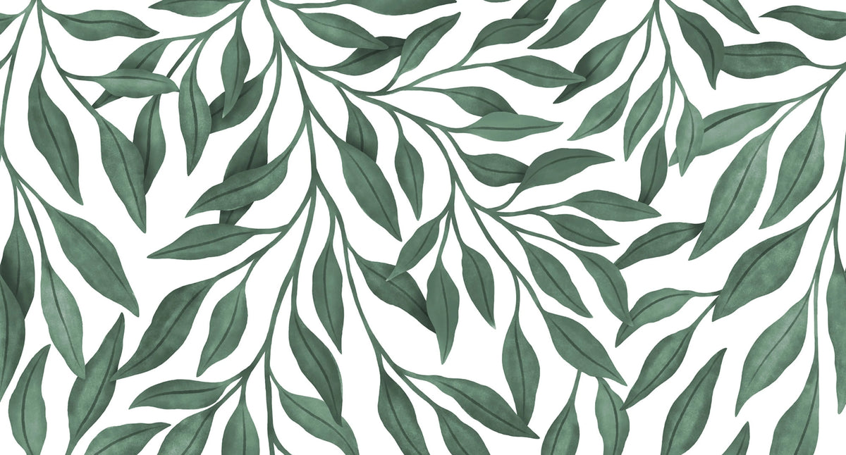 Giant Leaves, Green Mural Wallpaper - pure wallpaper artwork