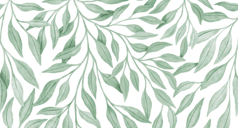 Giant Leaves, Light Green Mural Wallpaper