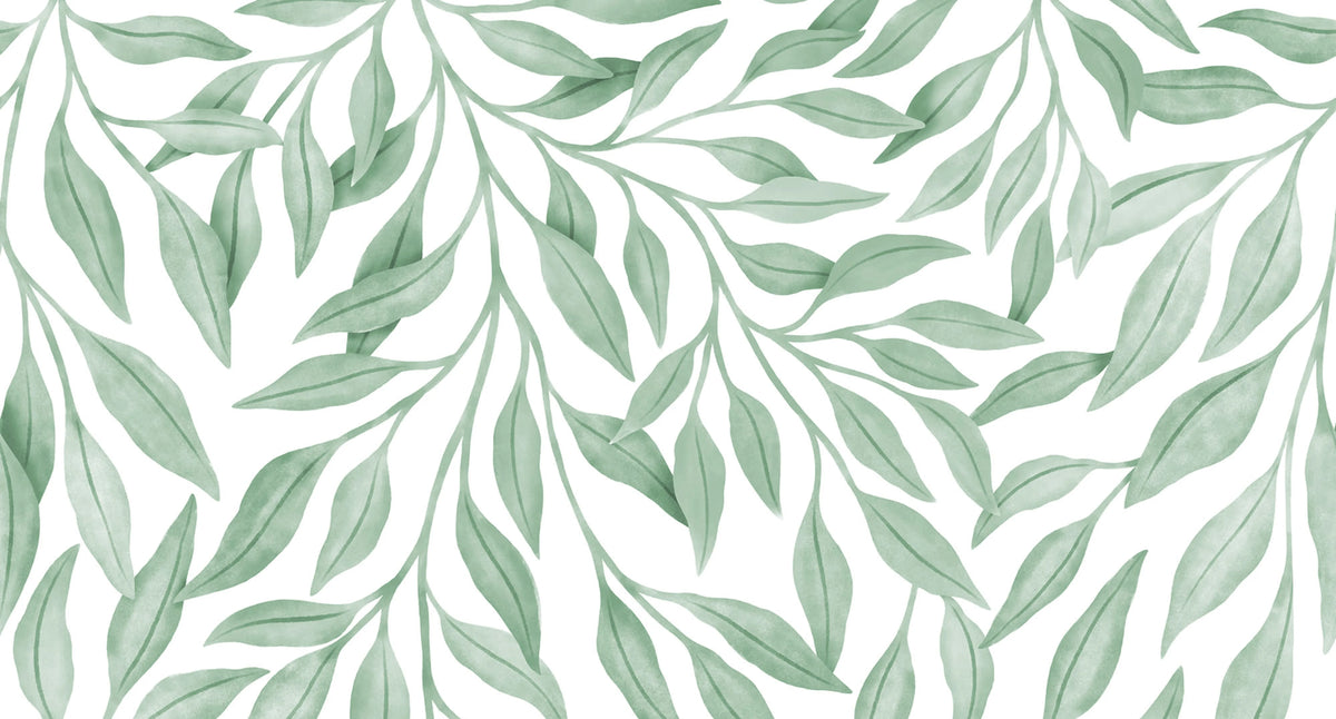 Giant Leaves, Light Green Mural Wallpaper - pure wallpaper artwork