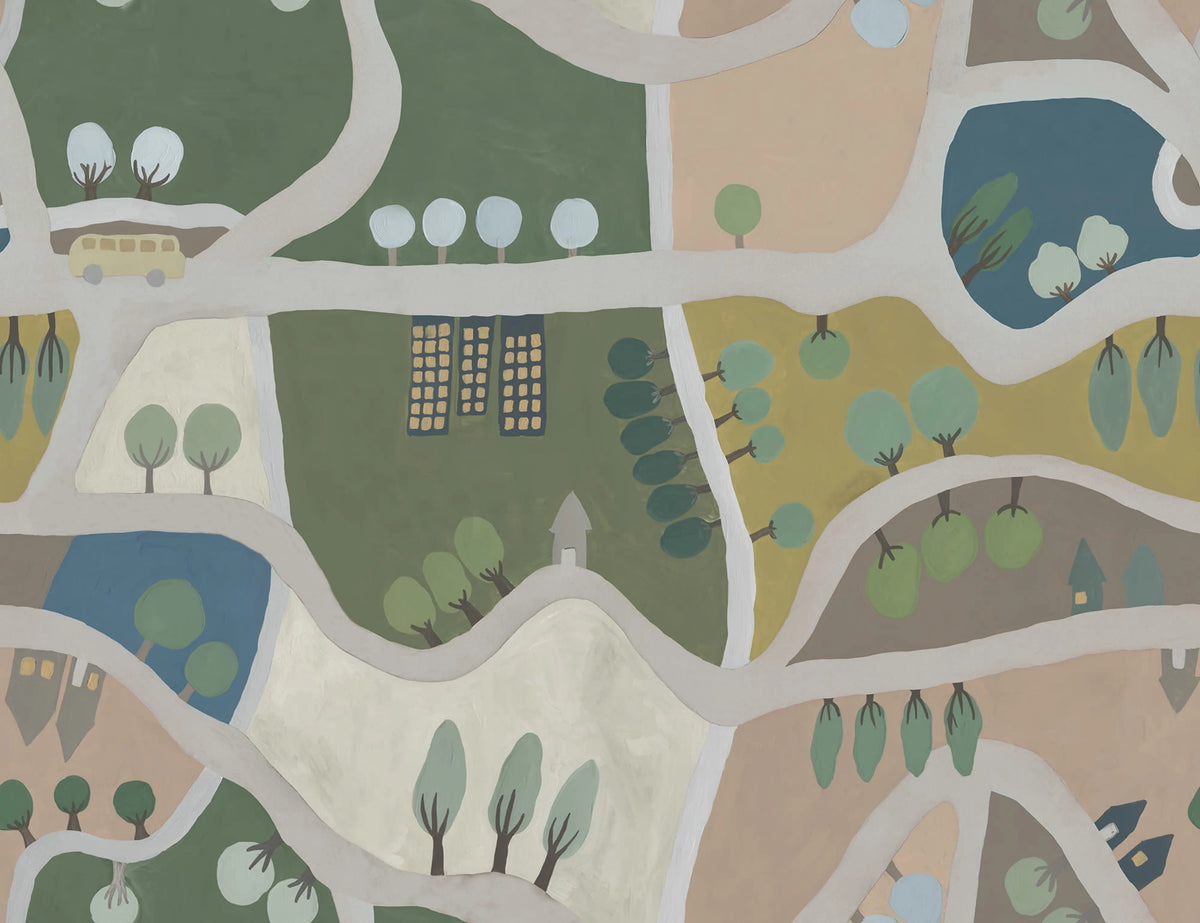 Road Trip, Pastel Mural Wallpaper - pure wallpaper artwork