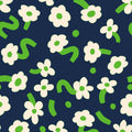 Dancing Flower, Green Mural Wallpaper - pure wallpaper artwork