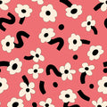 Dancing Flower, Red Mural Wallpaper - pure wallpaper artwork