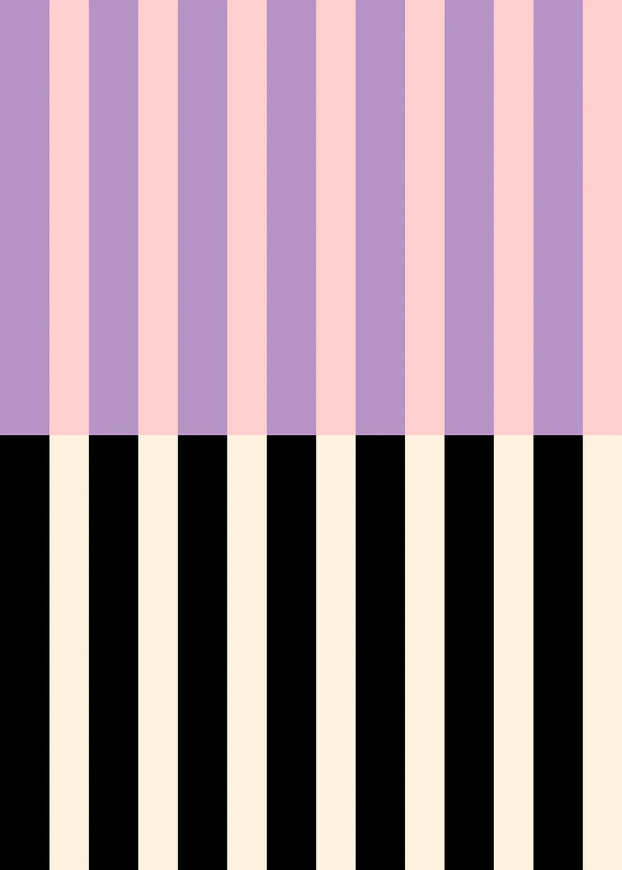 Striped, Pink & Lilac Mural Wallpaper
