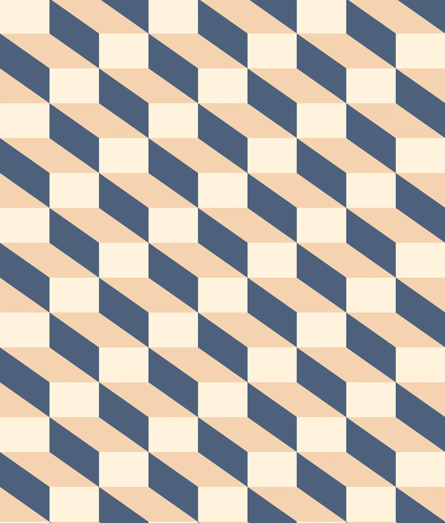 Filled Optic, Blue & Pink Mural Wallpaper