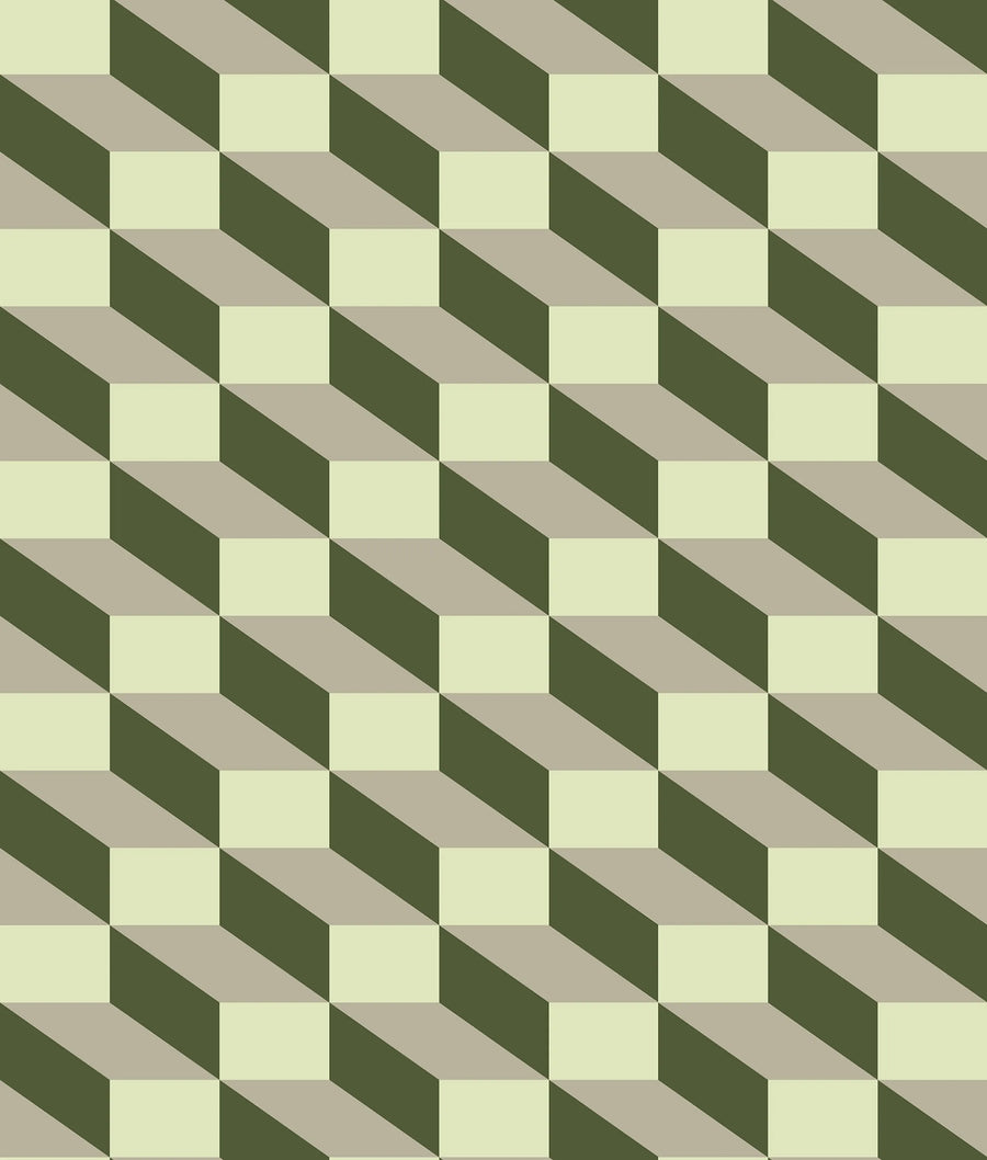 Filled Optic, Green Mural Wallpaper
