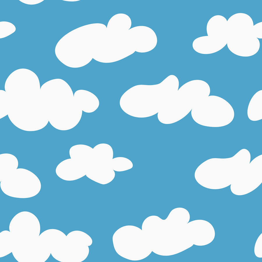 Cloudy, Blue Mural Wallpaper