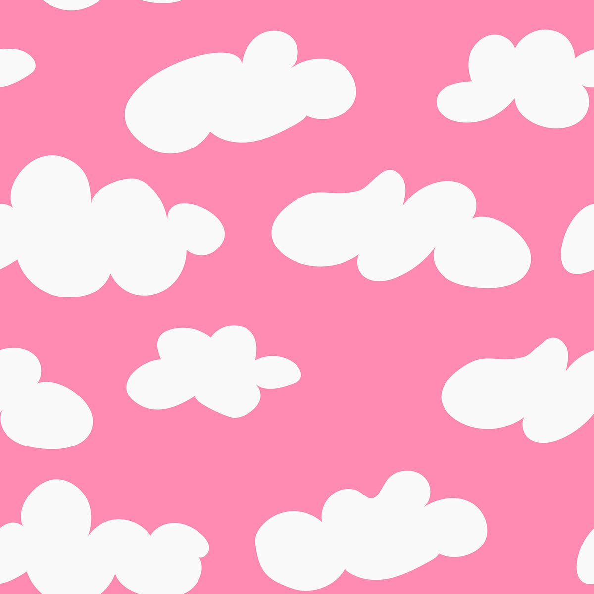 Cloudy, Happy Pink Mural Wallpaper - pure wallpaper artwork