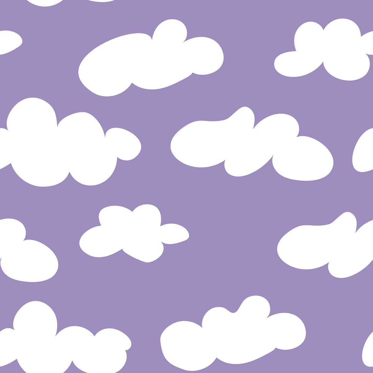 Cloudy, Lilac Mural Wallpaper - pure wallpaper artwork