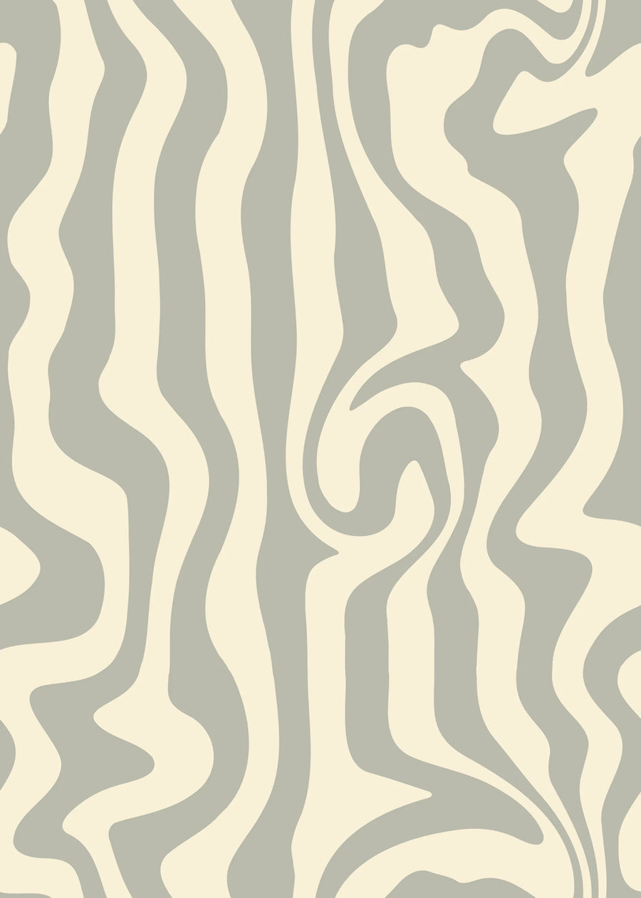 Dizzy, Gray Mural Wallpaper