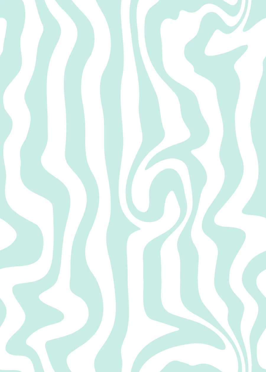 Dizzy, Turquoise Mural Wallpaper