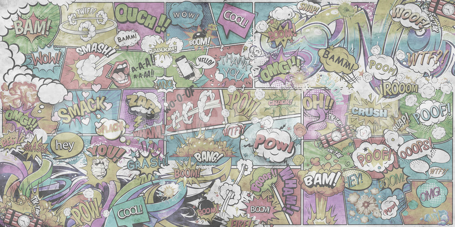 Comics, Vintage Mural Wallpaper