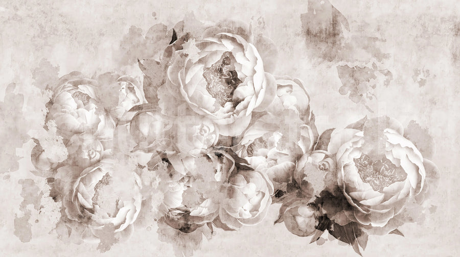 Peony Garden, Vintage Mural Wallpaper