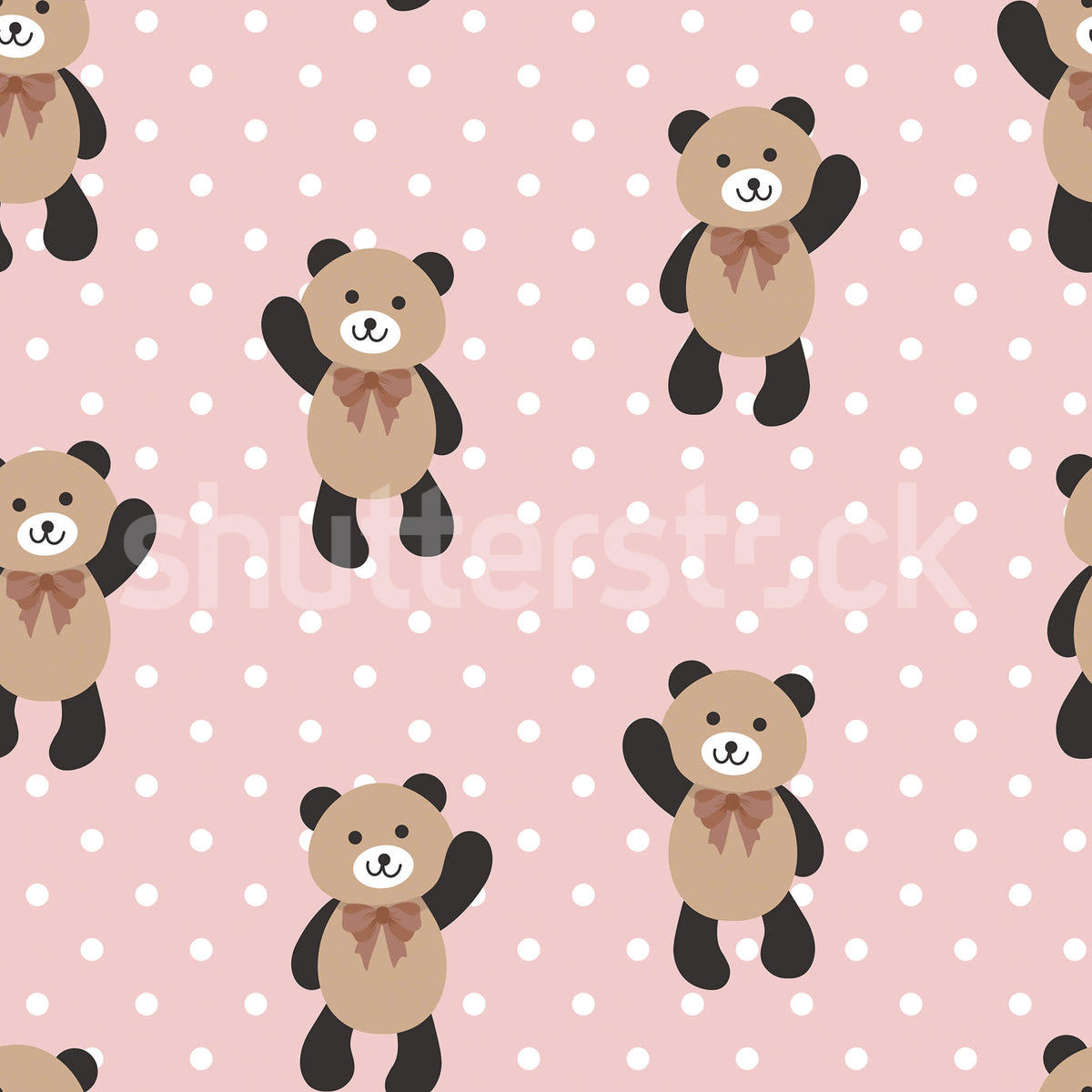 Hello Bear, Baby Pink Mural Wallpaper - pure wallpaper artwork