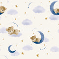 Sleepy Bear, Sky Blue Mural Wallpaper - pure wallpaper artwork