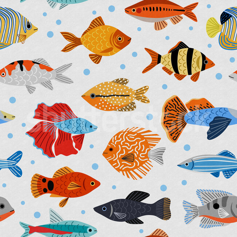 Fish Shoal, Day Mural Wallpaper
