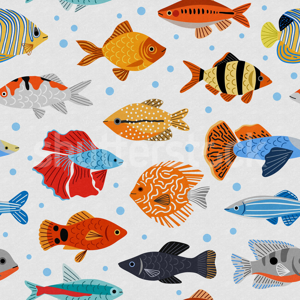 Fish Shoal, Day Mural Wallpaper - pure wallpaper artwork