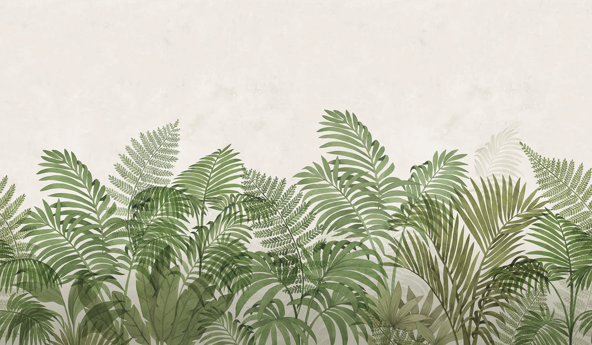 Tropical Serenity, Green Mural Wallpaper - pure wallpaper artwork