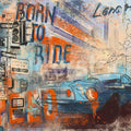 Street Race, Blue Mural Wallpaper - pure wallpaper artwork