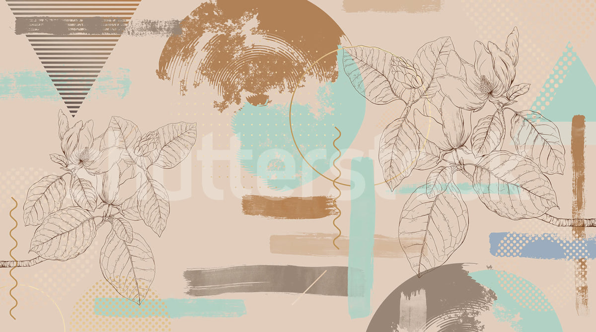 Abstract Retro, Pastel Mural Wallpaper - pure wallpaper artwork