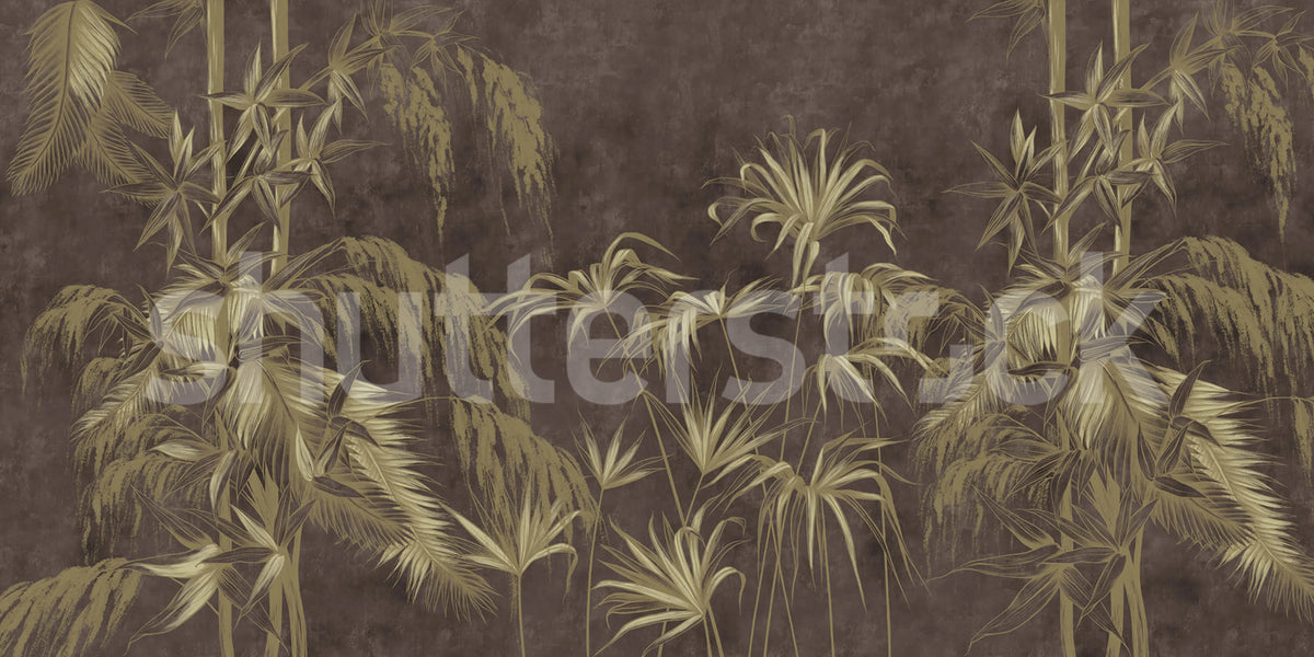 Golden Jungle, Dark Mural Wallpaper - pure wallpaper artwork