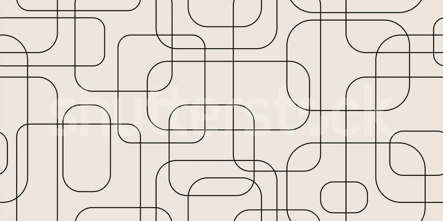 Graphic Lines, Beige Mural Wallpaper