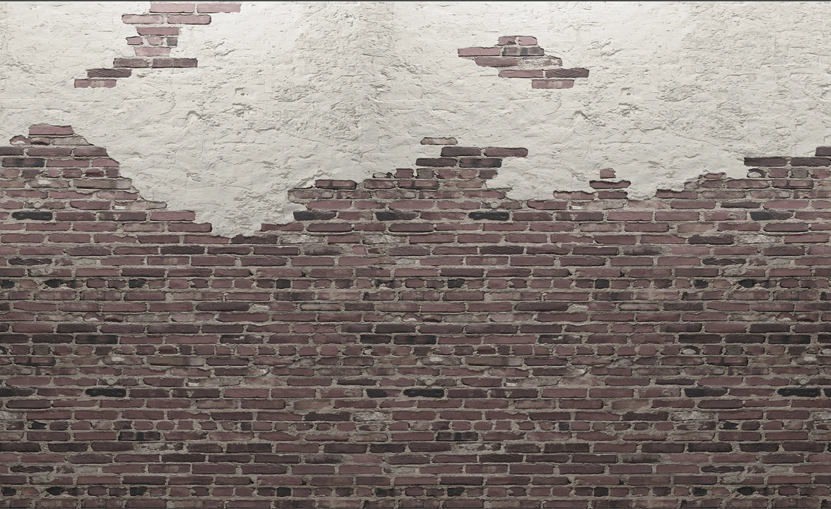 Ivory Bricks, Red Mural Wallpaper - pure wallpaper artwork
