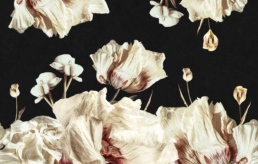 Dried Bouquet, Dark Mural Wallpaper