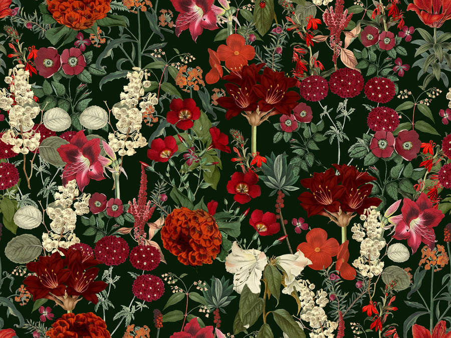Wintergarden, Red Mural Wallpaper