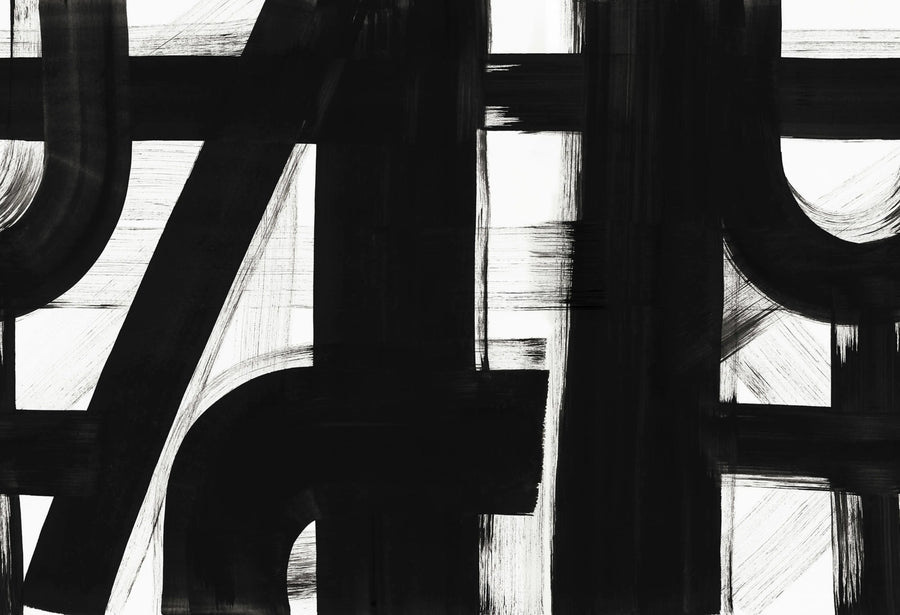 Bold Lines, Black & White Mural Wallpaper