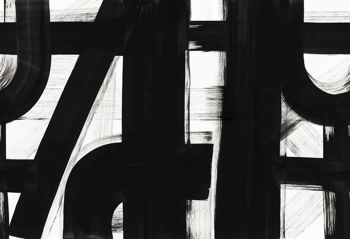 Bold Lines, Black & White Mural Wallpaper - pure wallpaper artwork
