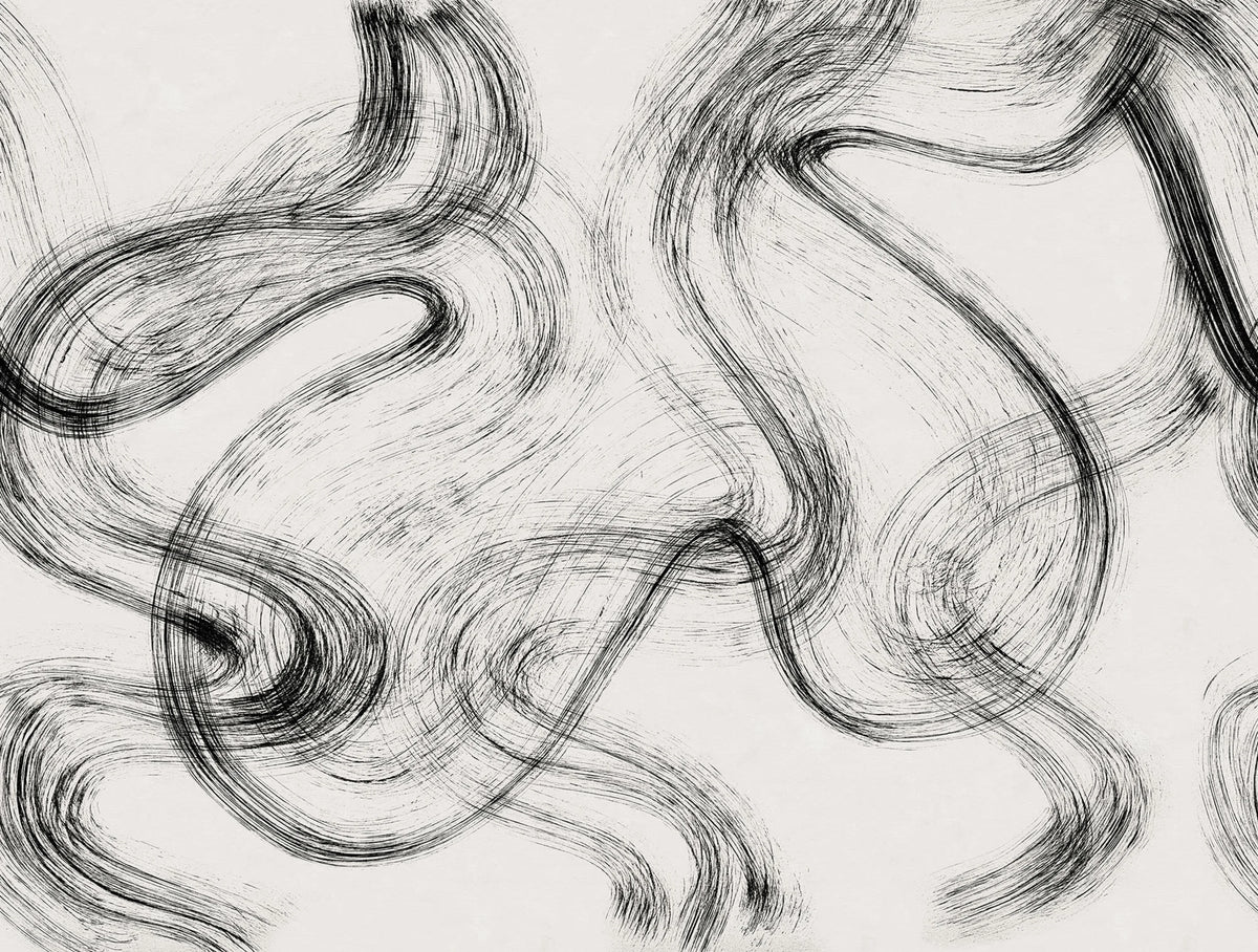 Blurry Stripes, Black & White Mural Wallpaper - pure wallpaper artwork